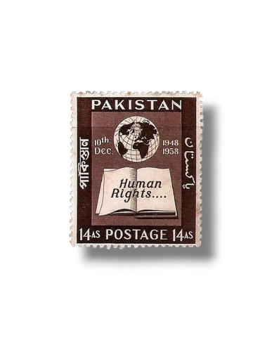 1958 PK100 10th Anniversary Of Human Rights Charter & Globe postage stamp