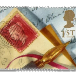 1992 GB1598 1854 1d. Red Stamp and Pen