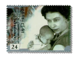 Queen Elizabeth with baby Prince Andrew