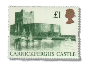 Carrickfergus Castle green and gold