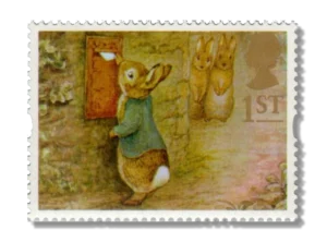 Peter Rabbit posting a letter
