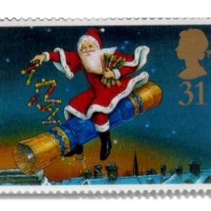 Father Christmas riding Cracker