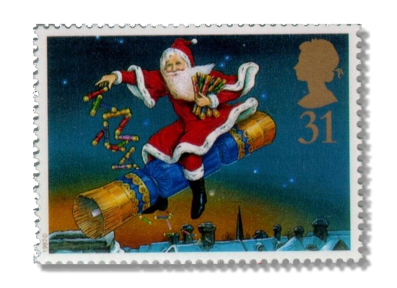 Father Christmas riding Cracker