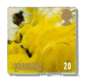 1998 GB2055 Europa. Woman in Yellow Feathered Costume