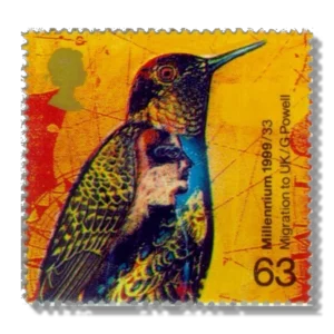 1999 GB2087 Hummingbird and Superimposed Stylized Face