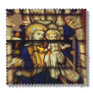 2000 GB2170 Virgin and Child Stained Glass Window, St Edmundsbury Cathed