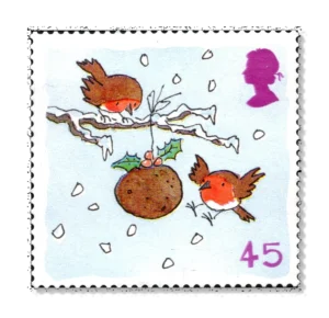 2001 GB2241  Robins with Christmas Pudding