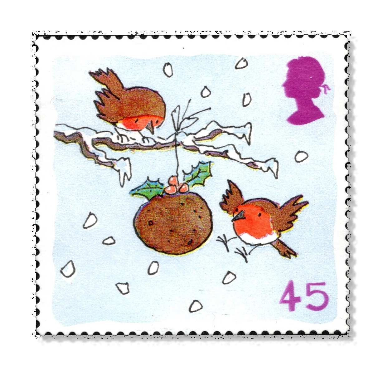 2001 GB2241 Robins with Christmas Pudding