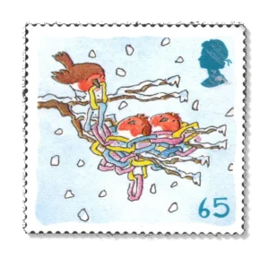 2001 GB2242 Robins in Paper Chain Nest