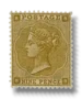 Queen Victoria Bistre with Small White Corner Letters