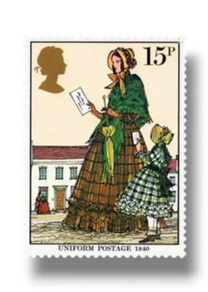 Woman and young girl with letters 1840