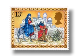 Mary and Joseph travelling to Bethlehem
