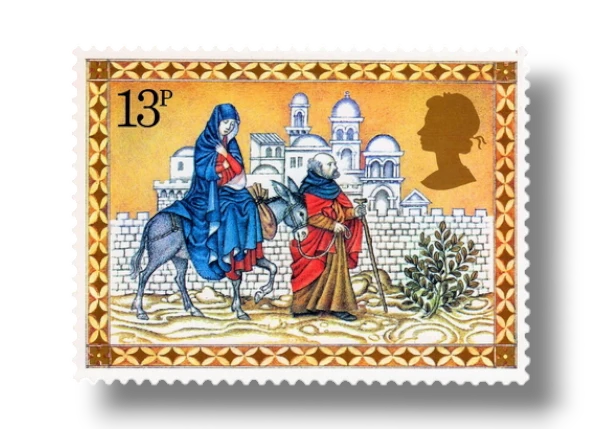 Mary and Joseph travelling to Bethlehem