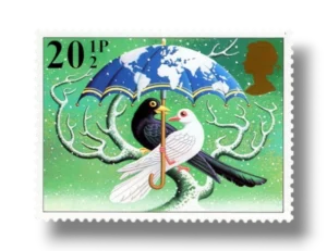 World at Peace dove and blackbird