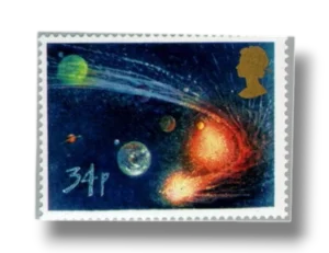 Comet orbiting sun and planets