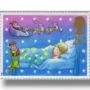 Sleeping child and Father Christmas in sleigh